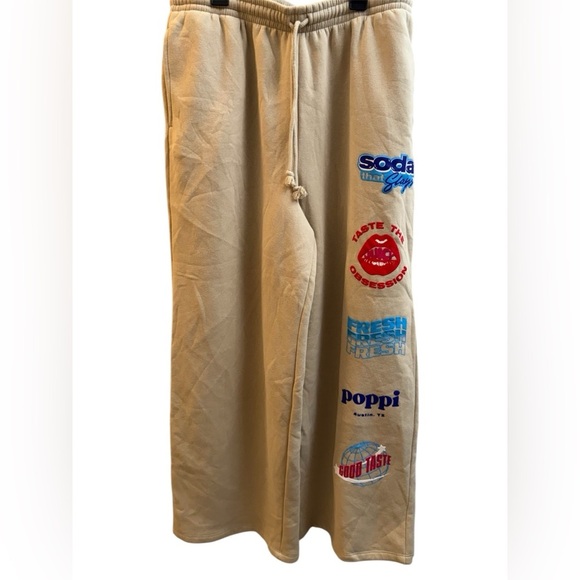 pop Other - Pop Tan Sweatpants with Colorful Patches
